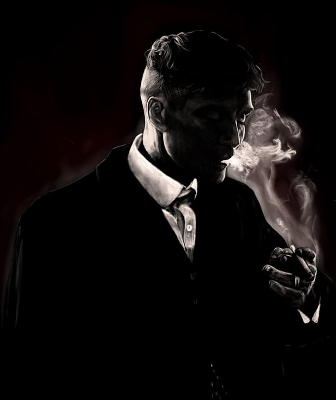 Poster Thomas Shelby - Peaky Blinders - Large 70x50 - Zwart-Wit - Wanddecoratie
