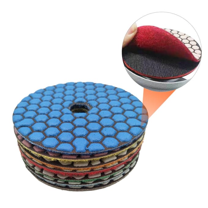 7PCS 4 Inch Set Nat Droog Diamant Polijstpads Voor Graniet Beton Marmer 7pcs