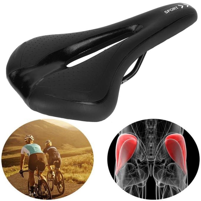 Selle de vélo de montagne creuse, souple et respirante, accessoires de cyclisme black