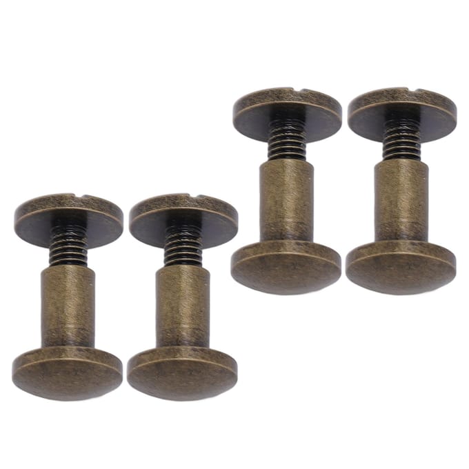 20 Sets 8 X 7mm Bindklinknagels Antiek Brons 8 X 5mm Boog Sleufkop Bindschroeven Studs voor DIY gray