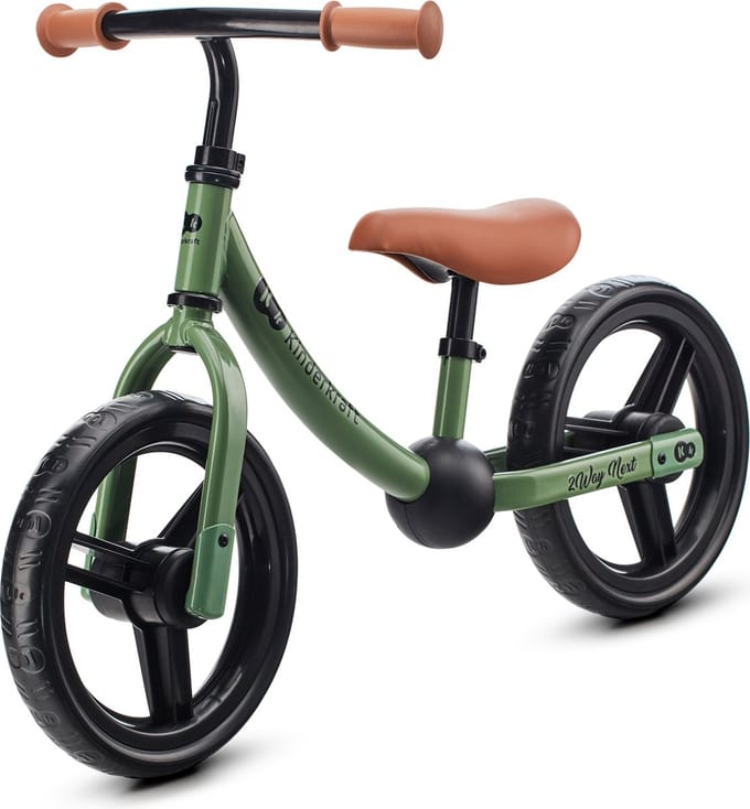 Kinderkraft 2WAY NEXT - Loopfiets - Lichtgewicht - Grote EVA Wielen - Groen