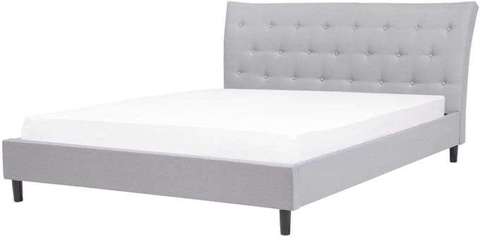 SAVERNE - Tweepersoonsbed - Lichtgrijs - 160 x 200 cm - Polyester