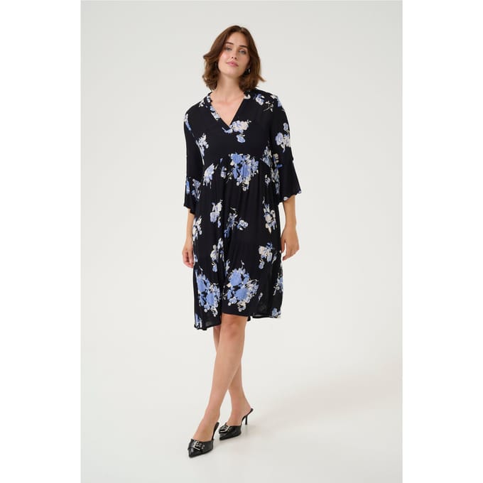 Jurk A-shape black blue