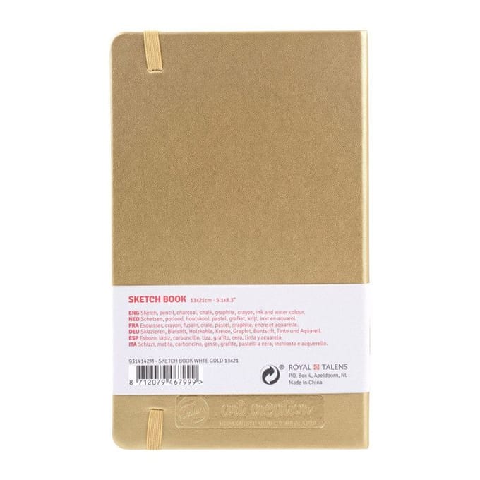 Schetsboek Talens Art Creation 80 witte vellen 140gr 130x210mm witgoud