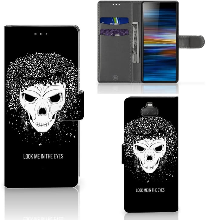 Telefoonhoesje met Naam Sony Xperia 10 Skull Hair