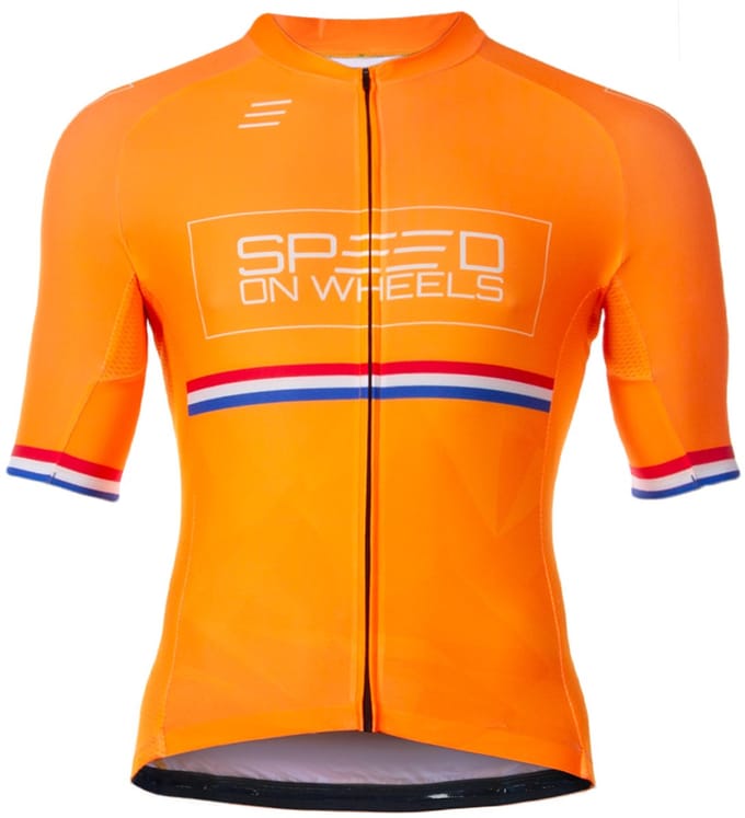 Speed on Wheels - oranje wielershirt - Unisex