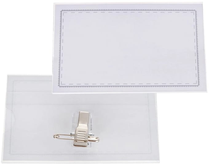 GEKO ID-badge met clip en veiligheidsspeld - 90x56 mm - Plastic en metaal - 10 stuks