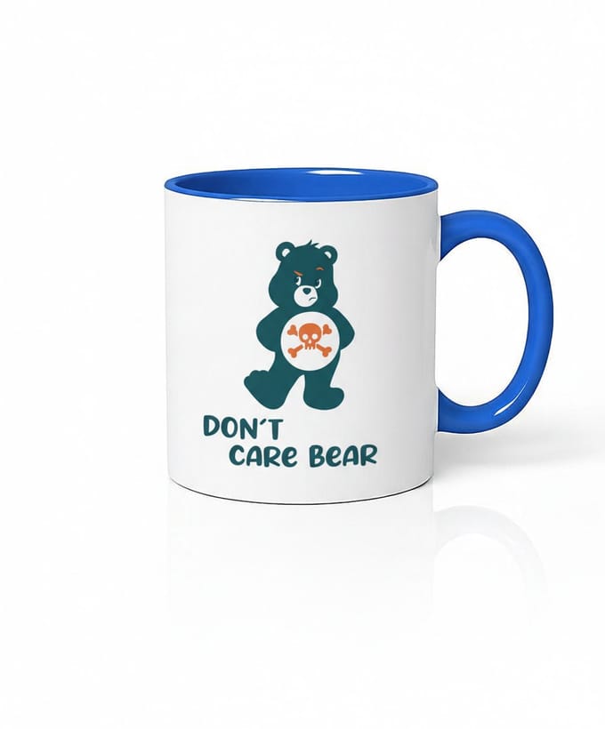 Don't Care Bear Mok - Leuke Koffiemok met eigen ontwerp mogelijk