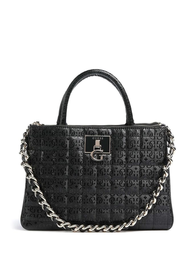 Guess Kobo schoudertas zwart/goud accent