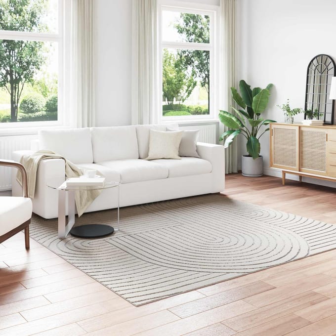 vidaXL - Binnen- - en - buitenkleed - PALMERAS - Crème - 240 - x - 240 - cm - Polyester