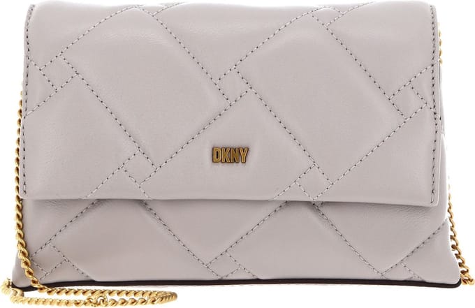 DKNY Leren Avondtas Schoudertas Willow Clutch Crossbody Stone Crème