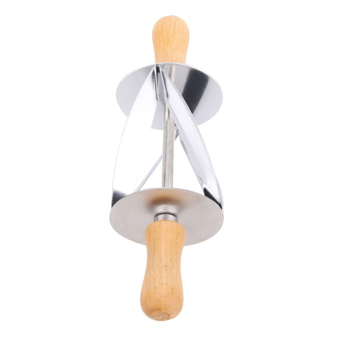Roulette à Pâte en Acier Inoxydable Coupe-Pâte Pain Croissant Accessoires de Pâtisserie white