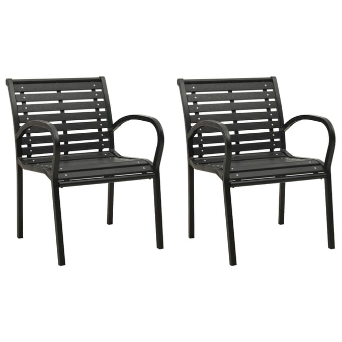 vidaXL - Tuinstoelen - 2 - st - staal - en - HKC - zwart