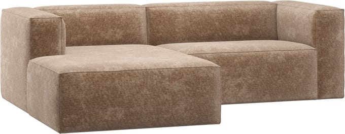 WOOOD Bean Chaise Longue Bank Links - Chenille Velvet - Terra