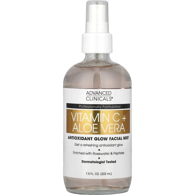 Advanced Clinicals, Vitamine C + Acide Férulique, Brume Éclat Antioxydante pour le Visage, 8 fl oz (237ml) gray