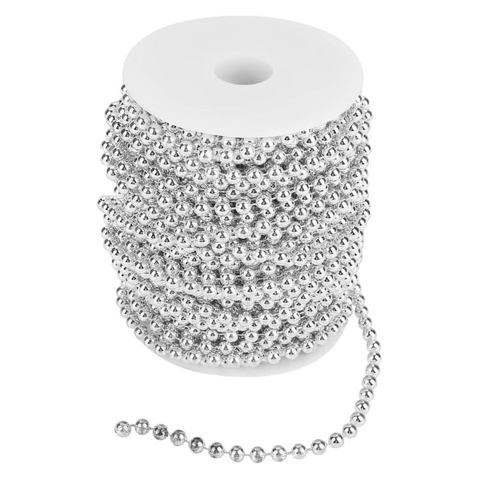 25m rol Galvaniseren Parel Draad Kralen Slinger String DIY Bruiloft Decoratie 6mm Silver