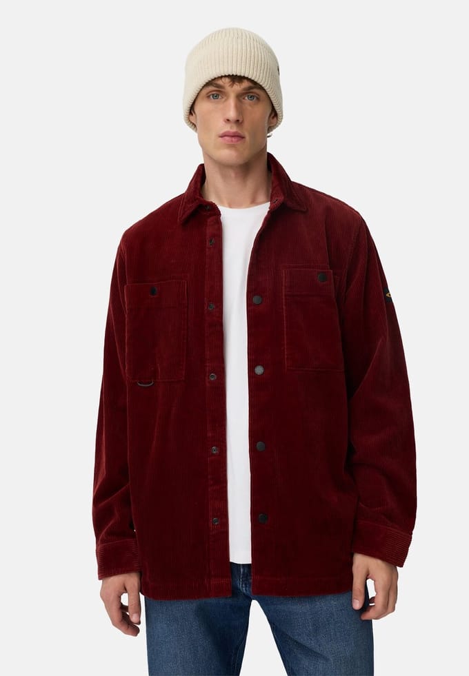 Overshirt Camel Active Donkerblauw katoen corduroy