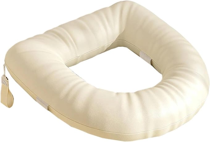 Toiletbril Kussen - Verhoogd Zitcomfort - Extra Ondersteuning - Waterdicht Elastisch - Universele Pasvorm - Wit