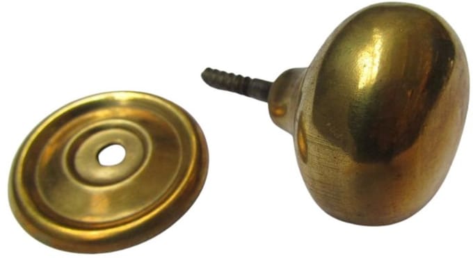 Screw In Cabinet Knob Natural Brass 38mm