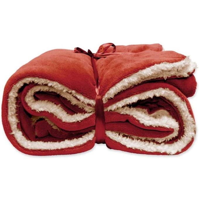 Unique Living Plaid Lars - Polyester - Rood - 150 x 0 x 200 cm (BxHxD)