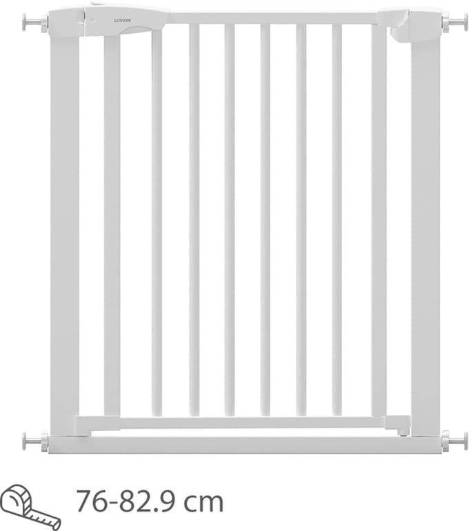 LUVION® Safety Gate Plus Traphekje – Klembevestiging (Zonder Boren Mogelijk) – 76–82,9 cm – Wit