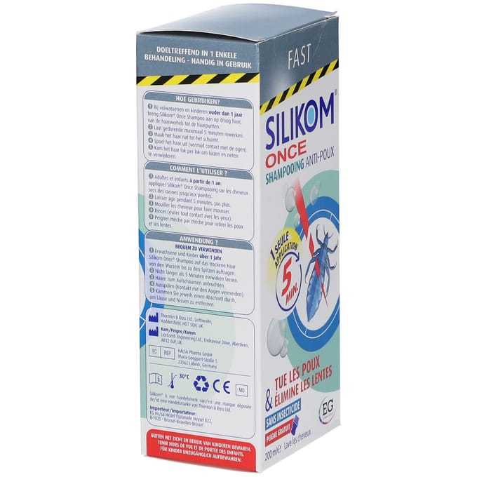 Silikom Once Shampoo Anti-Luizen En Neten Zonder Insecticiden 200ml + Kam