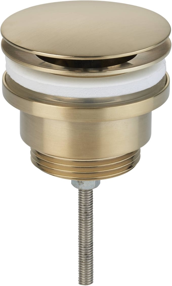 Ben Fixed niet-afsluitbare wastafelplug geborsteld messing