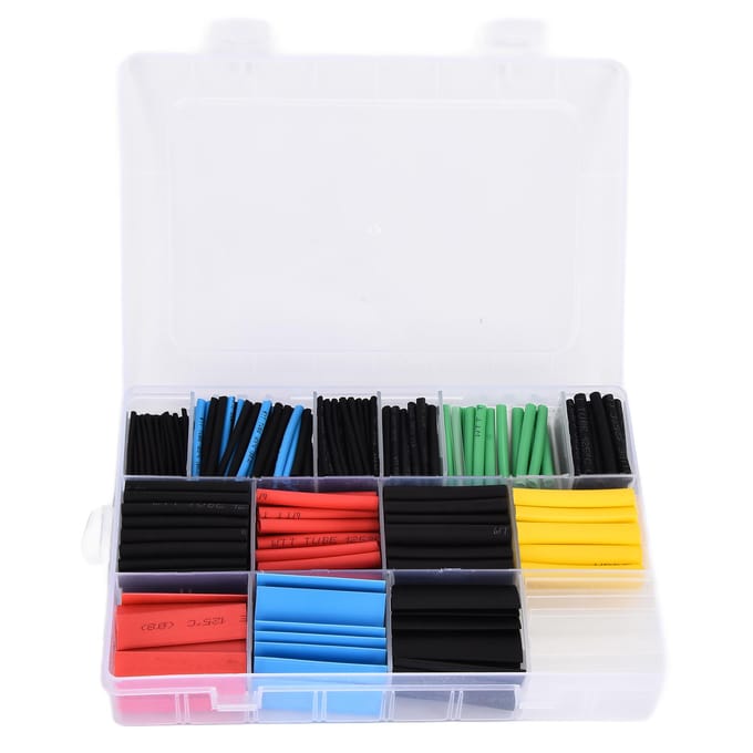 Kit de gaines thermorétractables 580 pièces, assortiment de gaines en polyoléfine pour connexions de fils électriques
