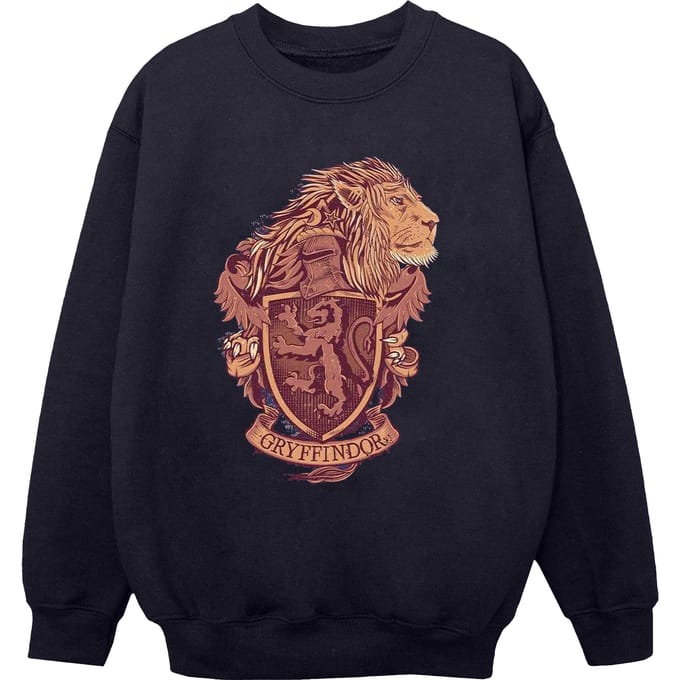 Harry Potter Dames/Dames Gryffindor Schets Crest Sweatshirt (Marineblauw)