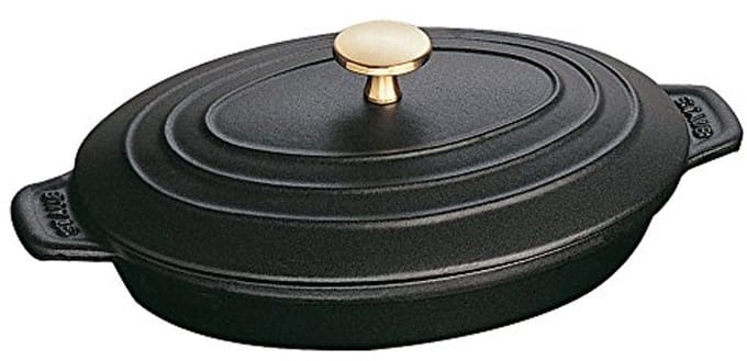 Ovale Gietijzeren Warmteplaat - Zwart, 1 l, 230 mm