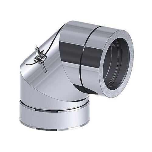 iSi Bocht - 90° - met inspectieluik - in RVS - Ø 250mm Zilver