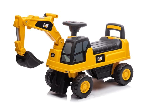 Loopauto voor kinderen Graafmachine, Zitgraafmachine voor kinderen vanaf 1 jaar met ingebouwd opbergvak, duwauto kindergraafmachine met 2 geluidsknoppen, zandgraafmachine, schopgraafmachine