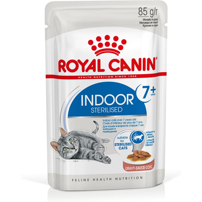 48x85g Indoor Sterilised 7+ in Saus Royal Canin Kattenvoer