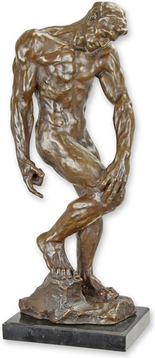 Bronzen beeld - Adam - Rodin - sculptuur - 56 cm hoog