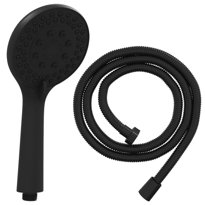 vidaXL - Douchkop - Set - Zwart - 150 - cm - Roestvrij - staal