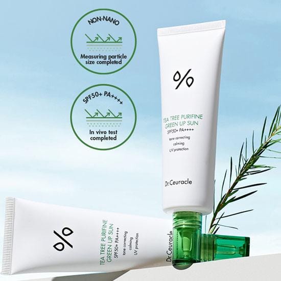[Dr.Ceuracle] Tea Tree Purifine Green Up Sun SPF 50+ PA++++ 50ml white