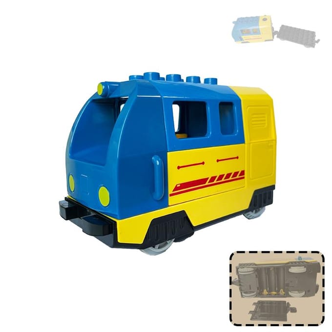 Grote Constructieblokken Werkt ideaal als Kindercadeau met Treinset DIY Spoorbaan Monteren Interactief Leren- yellow