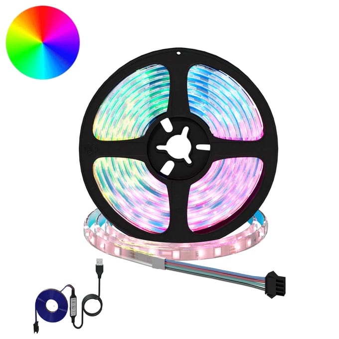 vidaXL LED-strip 2 st Zwart en transparant Koper en kunststof