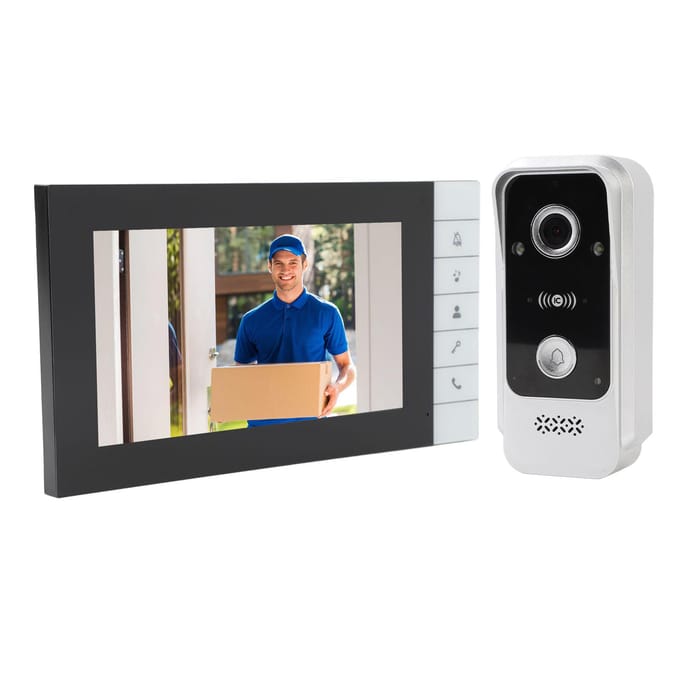 Video Deurintercom Kit 7-inch IPS Touchscreen IC-kaart Ontgrendeling 120 Graden Groothoek Nachtzicht