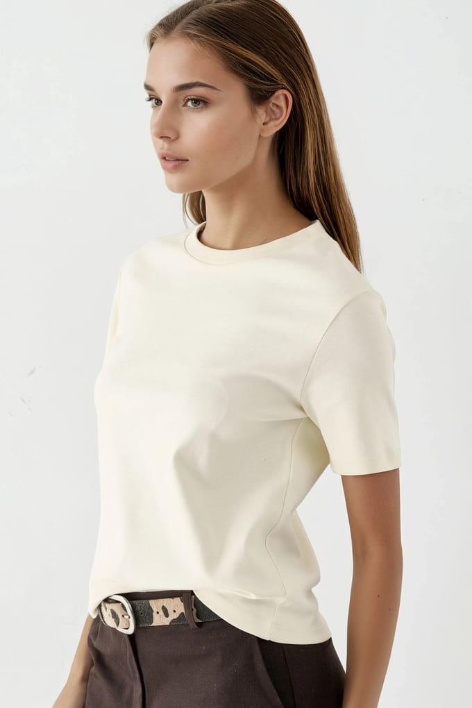 Ronde Hals Katoenen T-Shirt