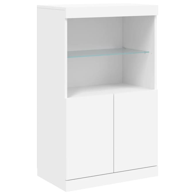 vidaXL - Dressoir - met - LED-verlichting - 60,5x37x100 - cm - wit