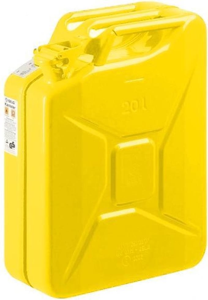 Jerrycan Staal Geel 20 Liter