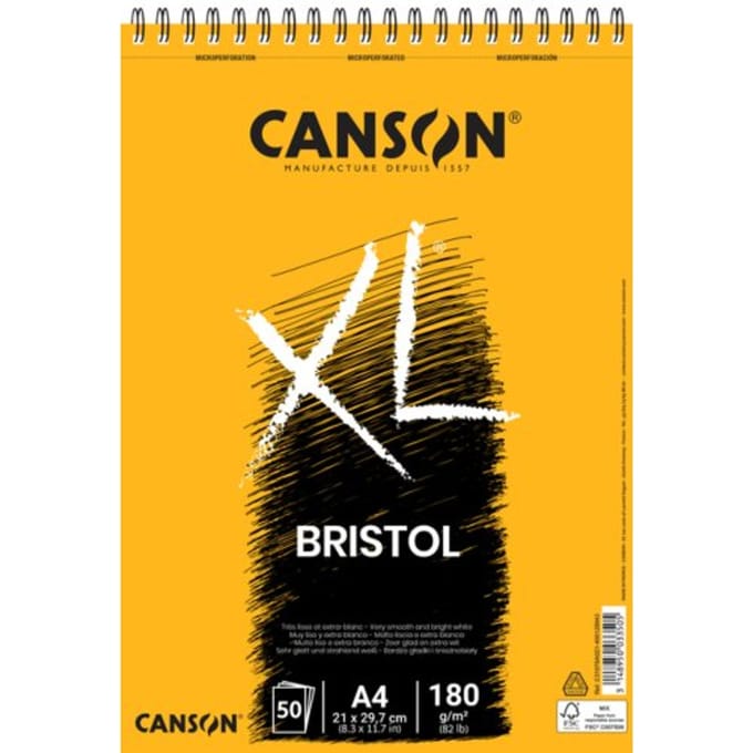 Bristolpapier canson xl bristol 50vel 180gr a4 Extra wit