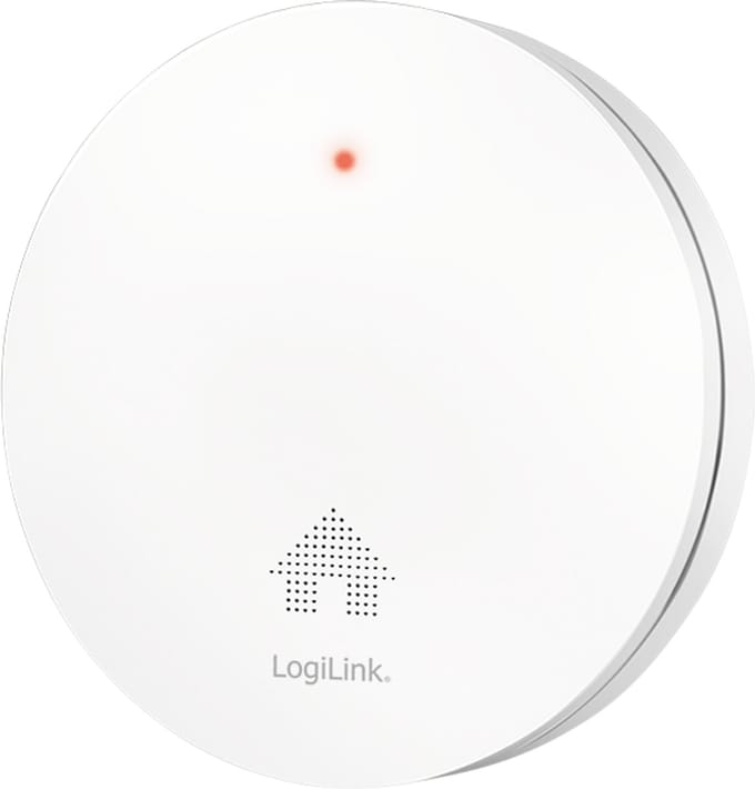 Rookmelder, extra plat, >85 dB, VdS-goedgekeurd, stille modus, batterij met 10 jaar levensduur, wit