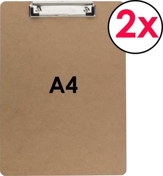 2 Klemborden A4 - Hout - Klembord A4 - Klemborden - Clipboard - Set van 2