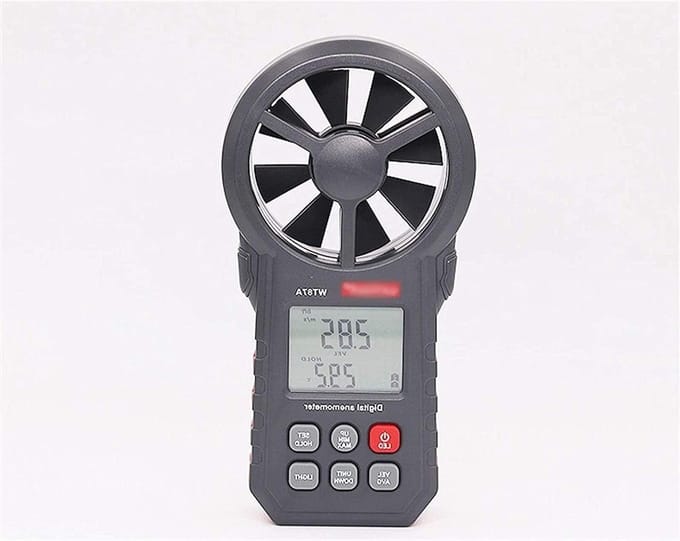 Digitale Anemometer - Windsnelheid meter - Weergegevens verzamelen - Meet temperatuur en vochtigheid - 1000 Gram - Grijs
