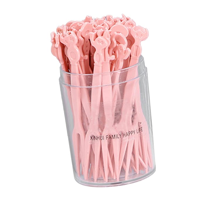 1 Doos Fruitvorkset Plastic Veelzijdig Wegwerp Fruitprikkerset voor Taarten Dessert white