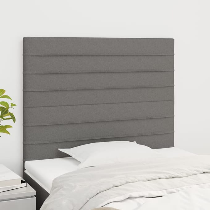 vidaXL - Hoofdbord - donkergrijs - 80x5x118/128 - cm - Stof