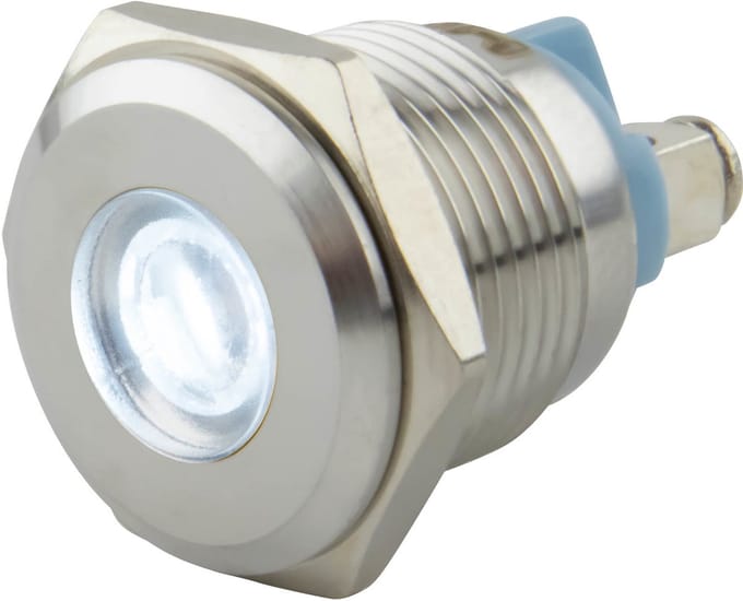 Led indicator | ø 16 mm. | 6-24 Volt DC/AC | Witte uitvoering