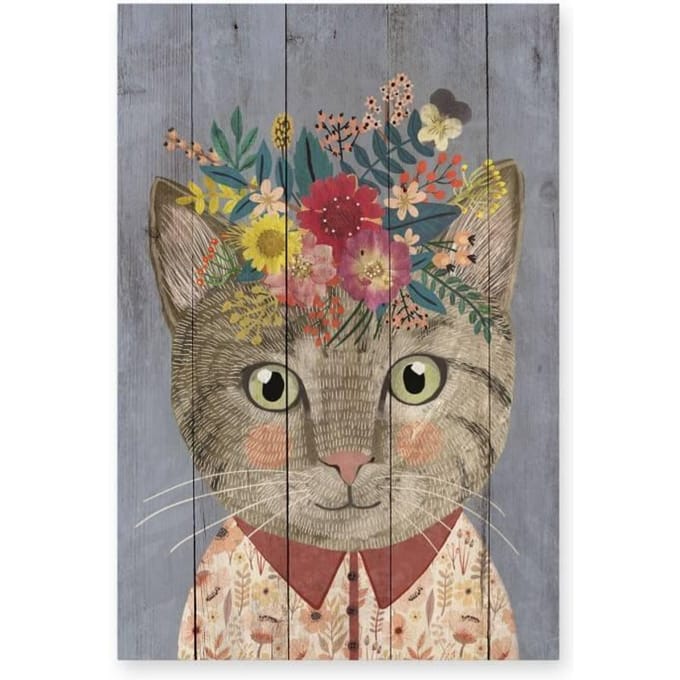 Wanddecoratie Floral Cat | Really Nice Things